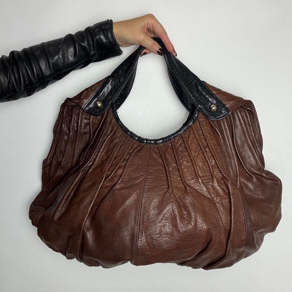 Schuler & Sons Philadelphia brown leather large hobo handbag